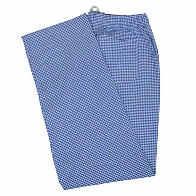 Chef Trousers Pant Gingham Check Kitchen BLUE & WHITE Uniform Catering Food Cook