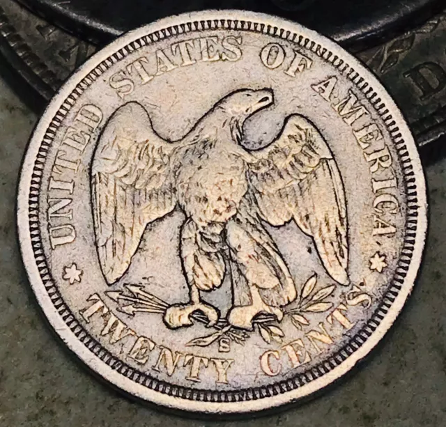 1875 S Twenty Cent Piece 20C Ungraded CHOICE 90% Silver US Coin CC18200
