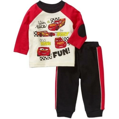 Cars Bambino Ragazzi Camicia E Pantalone Completo Set 2 Pezzi Fulmine Mcqueen