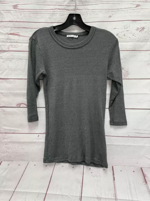 Michael Stars Women’s One Size Grey Knit 3/4 Sleeve Classic Top Shirt