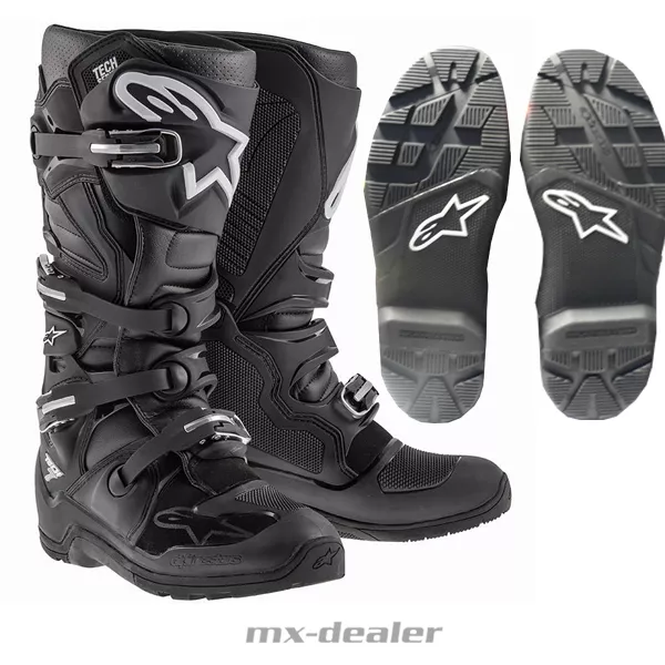 Alpinestars Tech7 Tech 7 MX Enduro Motocross Botas Negro Maletero GS Cross