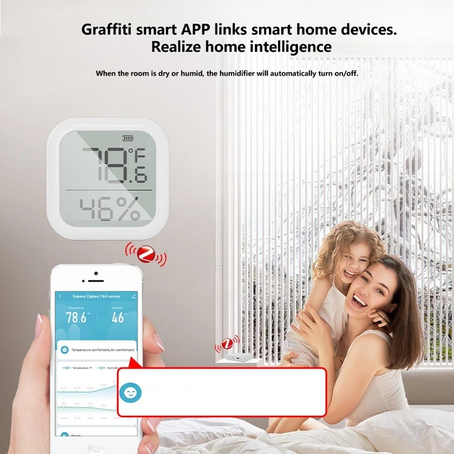 Misuratore di umidità intelligente set di 2 per controllo app gateway ZigBee