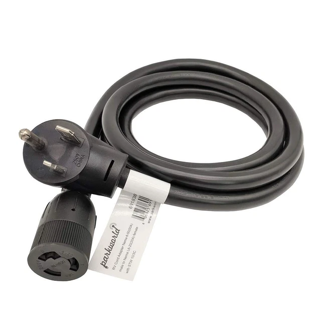 Parkworld 691838B Adapter 6-50P Male to L6-20R Twist Lock Connector 20Amp Female