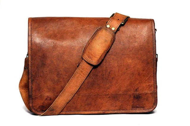 Bag Leather Men Messenger Shoulder S Laptop Satchel Genuine Crossbody Vintage