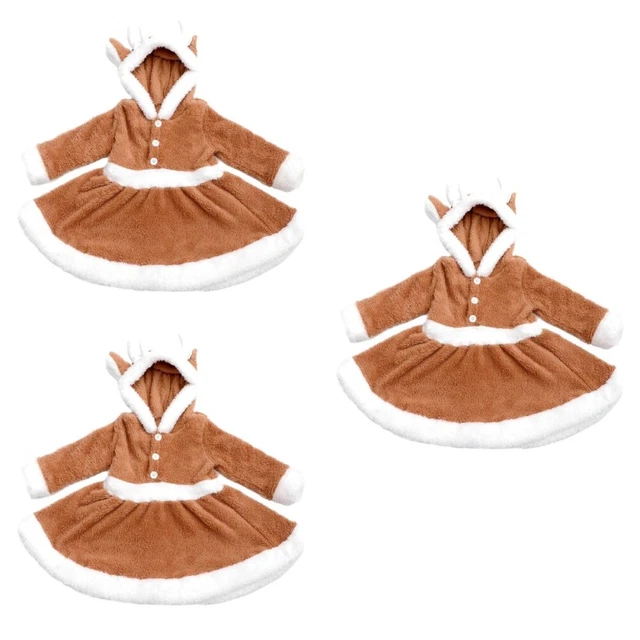 3 Pc Abito Da Alce Natalizio Vestito Renna Bambino Costumi Per Ragazze Abiti