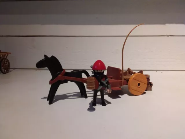 Playmobil Lot Chevaliers/Médiéval Chariot Avec Porte Tonneau Château 