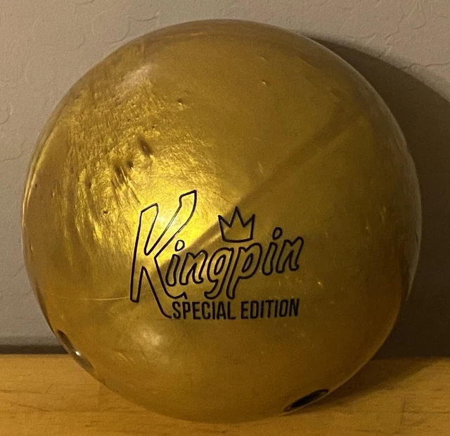 BRUNSWICK USED KINGPIN Gold Special Edition Bowling Ball 15lbs 250.00