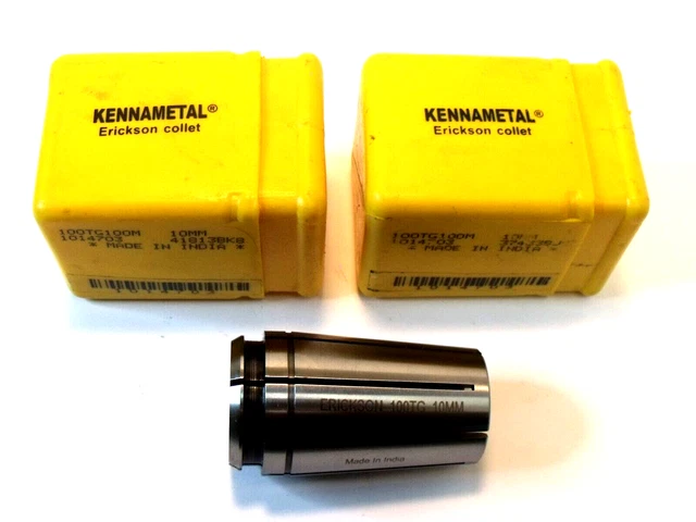 (2) NIB Kennametal 100TG100M Erickson TG100 Series Single Angle Collets:  10mm