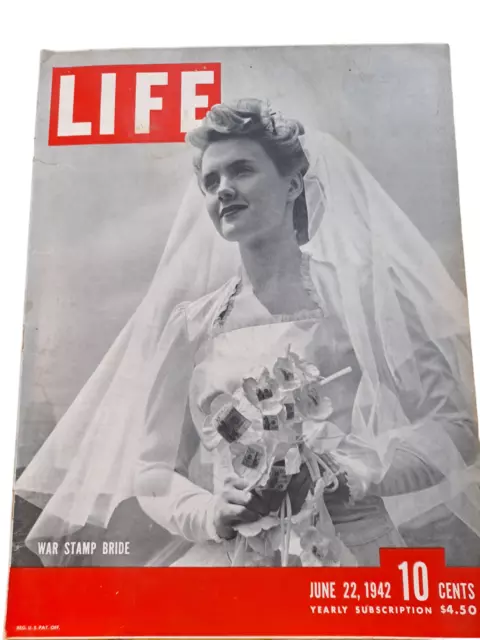 Vtg Life Magazine JUNE 22, 1942 Aland Ladd & Veronica Lake Movie WWII Ads!