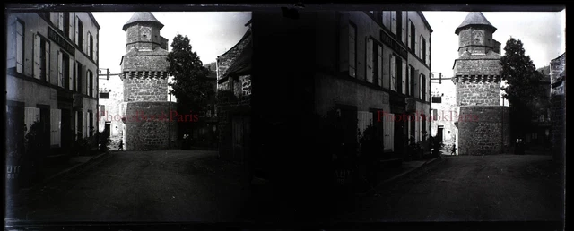 FRANCE Besse ou Vichy Photo NEGATIVE Stereo Plaque PL28L4n3 Vintage c1910