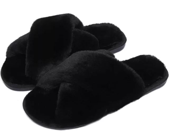 Pantofole Di Peluche Per Donna-Ciabatte Invernali Da Casa-Scarpe-Sandali Inverno