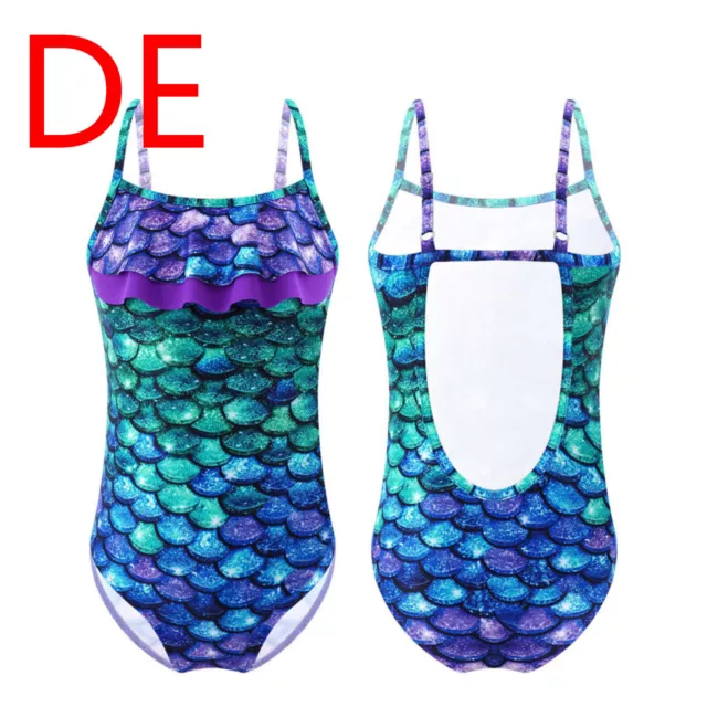 DE Mädchen Meerjungfrau Badeanzug Bikini Schwimmanzug Bademode Beachwear