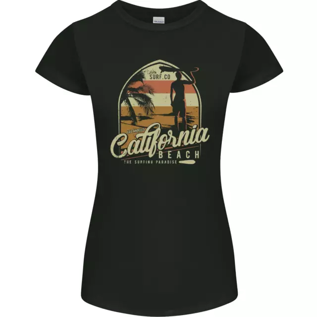 California Beach Surfing Surf Surfer Womens Petite Cut T-Shirt