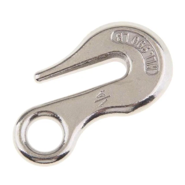 1/4 Stainless Steel Winch Hook Trailer Towing Chain Rope - Heavy Duty