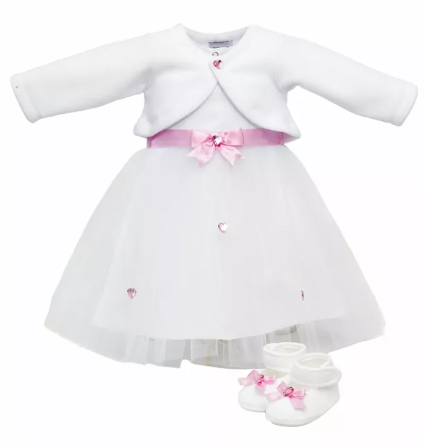 Taufkleid, Festkleid Bolero+Stirnband Schuhe GR.56,62,68,74,80,86,92,98,104♥Mia♥