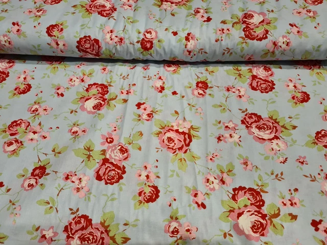 Ikea Rosali Meterware 150cm Breite Rosenmuster Baumwolle Stoff Neu