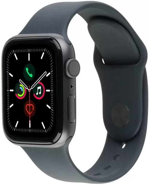 Apple Watch Series 5 44 mm Aluminiumgehäuse space grau am Sportarmband schwarz [