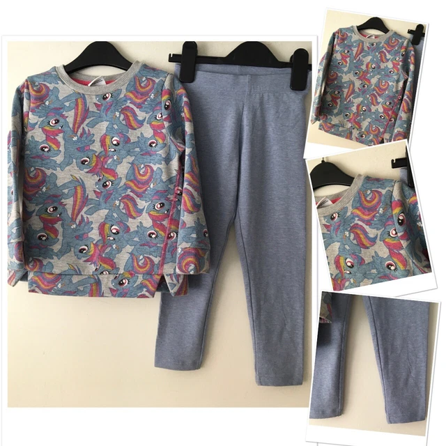 Leggings da ragazza noce moscata e maglione glitter FF my little pony 3-4 anni