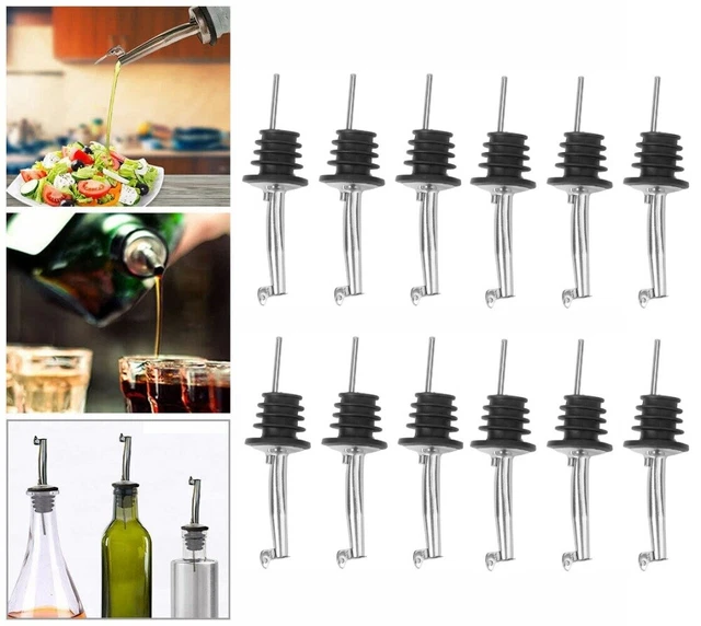 12PCS Stainless Steel Wine Wine Olive Oil Stopper Bottle Pourer Dispenser Spout