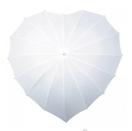 SOAKE Heart Shaped Stylish Modern Wedding Umbrella White