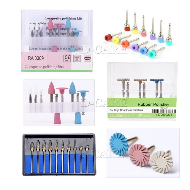 Dental Composite Polishing Polisher Rubber Kit Resin Fit Contra Angle Handpiece