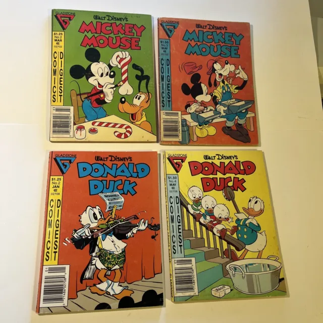 Gladstone Walt Disney Comics Digest 4 Lot (Donald Duck/ Mickey Mouse)