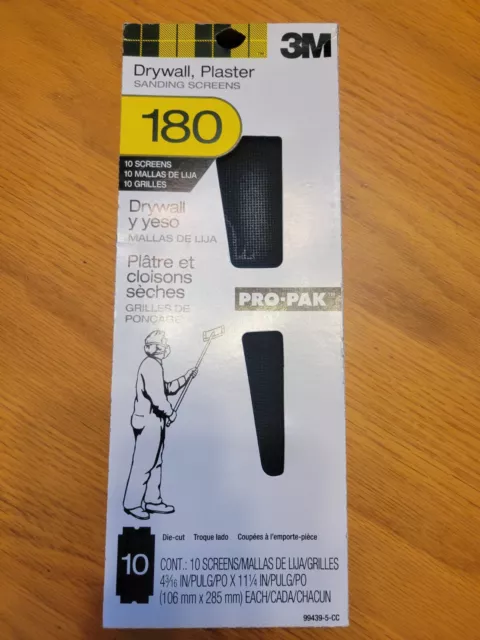 Pantallas de lijado de yeso para paneles de yeso 3M 180 grano paquete de 10