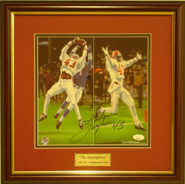 ALABAMA The Interception Daniel Moore framed print signed by Antonio Langham JSA