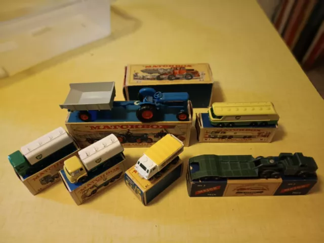 lot matchbox lesney avec leurs boite origine tracteur agricole camion citerne bp