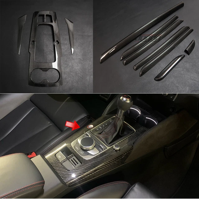 REAL CARBON FIBER Center Dashboard Cover For Audi A3 S3 RS3 8V Door