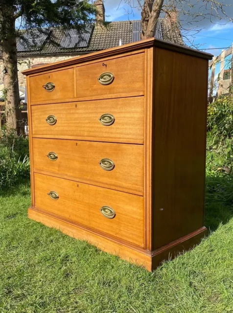 Antique Edwardian Chest Of 5 Drawers Working Locks And Keys