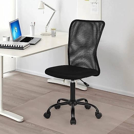 Home Office Chair Mid Back Mesh Desk Chair Armless Computer Rolling Swivel Chair