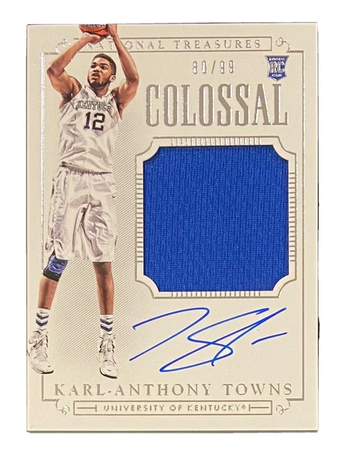 2015 National Treasures Colossal Karl Anthony Towns Rookie Auto Jersey /99