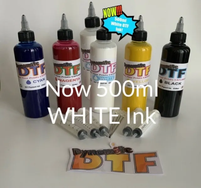 DTF Ink for DTF Printers,Epson Printer,               (6)- 250ml bottles CMYK+WW