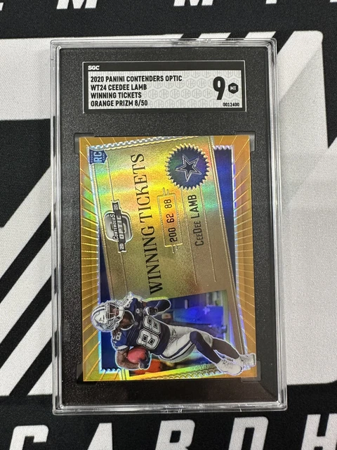 2020 Panini Contenders Optic Ceedee Lamb Winning Tickets Orange /50 SGC 9