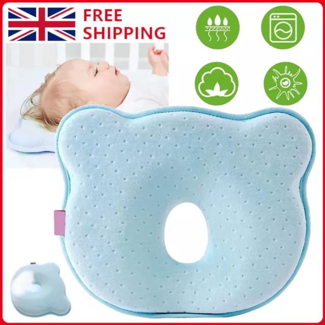 Bear Shape Baby Infant Memory Foam Pillow Prevent Flat Head Support Help