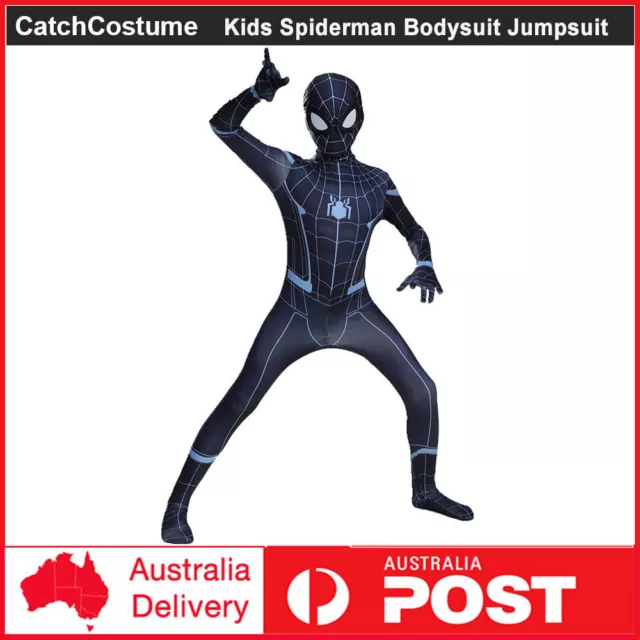 Kids Spiderman Costume Superhero Cosplay Boys Halloween Fancy Dress Jumpsuit