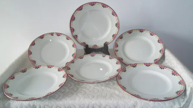 6 assiettes creuses Faïence Orchie Moulin des loups