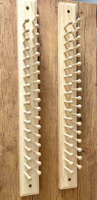 PAIR Of Wall Mounted Wood Tie Belt Rack Organizers 36 pegs Each From  Ties.com