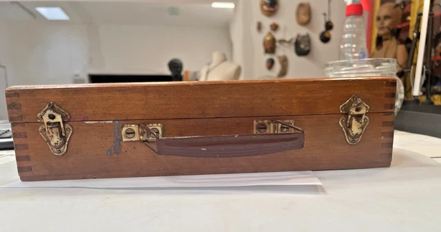 Petite Valise à Slip En Bois Vintage - Marron, Rétro, Capacité 40L, Occasion
