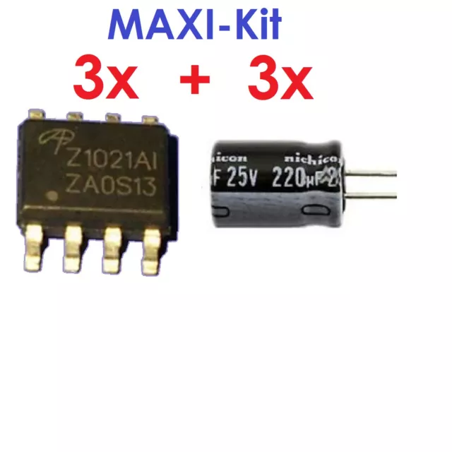 VU+ Duo Reparatur MAXI Kit IC 3x AOZ1021 + 3 Elkos Low-ESR * Z1021AI Repair Kit