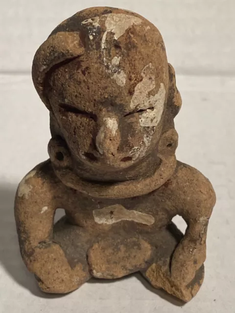 Pre Columbian Jalisco terra cotta seated figure - Nancarrow Collection
