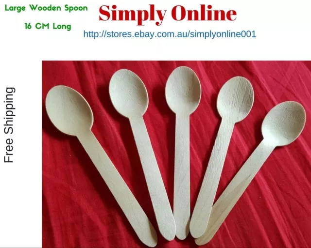 50-2000x Recycle Disposable Wooden spoons Eco friendly Compostable Wedding Party