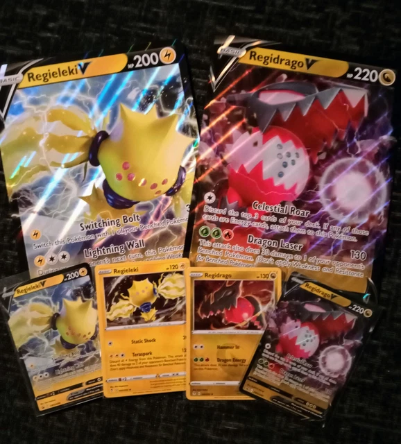 Pokemon Crown Zenith Regieleki V - Regieleki + Regidrago V - Regidrago + Jumbo's