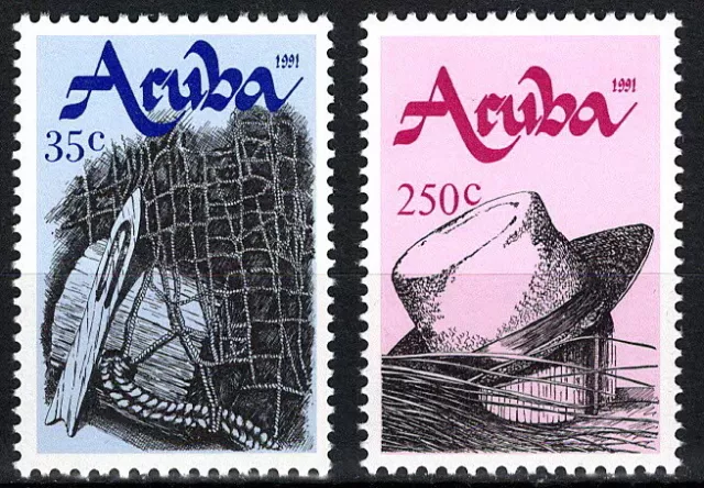 Aruba - Lokales Handwerk Satz postfrisch 1991 Mi. 95-96