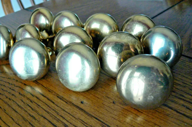 Lot of 12 Brass Tone Drawer Cabinet Door Knobs Screws FREE US SHIP