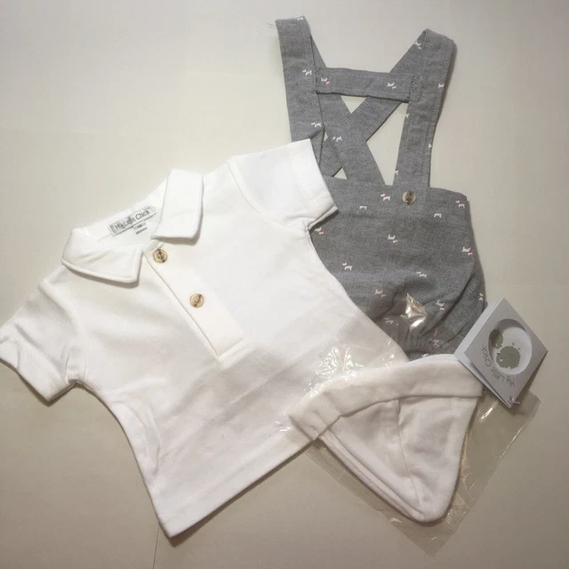Pantaloni top e cappello marmellata cane stile spagnolo nuovi con scatola - 3 - 6 mesi