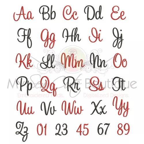 Elegant Font Machine Embroidery Designs CD | Embroidery Font - 12 Sizes IMPFCD37 2