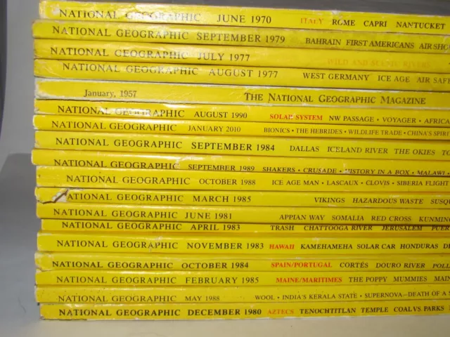 x18 VINTAGE NATIONAL GEOGRAPHIC MAGAZINES - 70's 80's Plus Job Lot