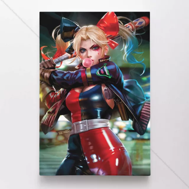 Harley Quinn Poster Canvas Superhero DC Comic Book Comics Wall Art Print #6380